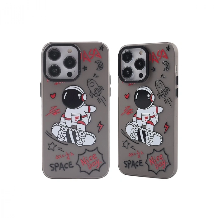 İphone 14 Pro Max Kılıf Prada Desenli Kapak - Prada Siyah - 1