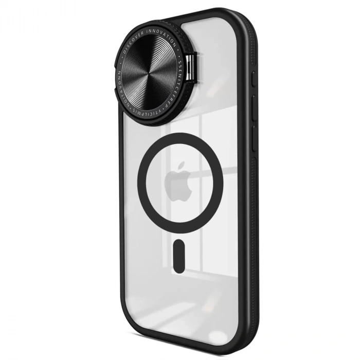 İphone 14 Pro Max Kılıf Teleskop Lens Magsafe Silikon Kapak - Siyah