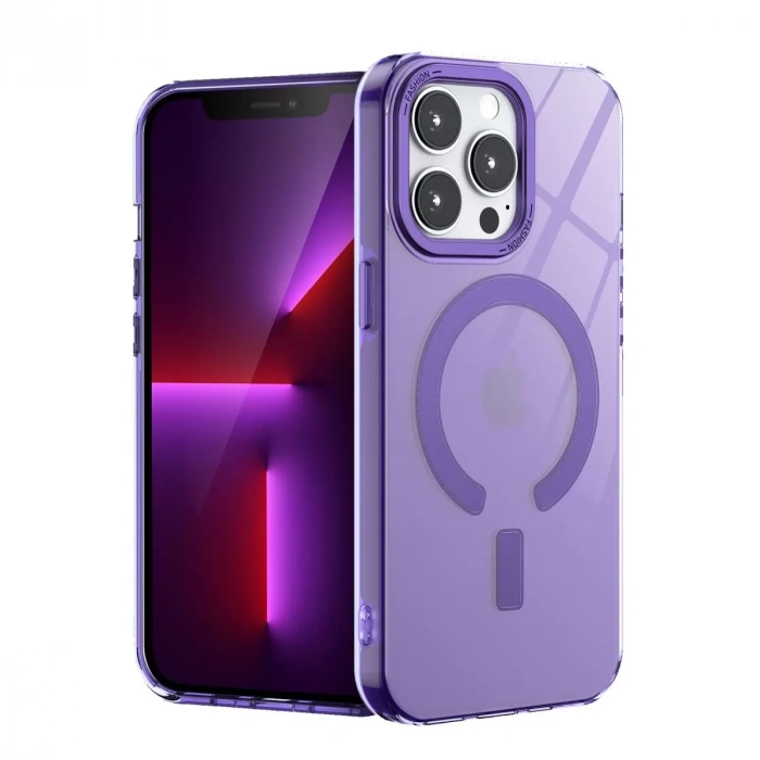 İphone 14 Pro Max Kılıf Troy Magsafe Kapak - Mor