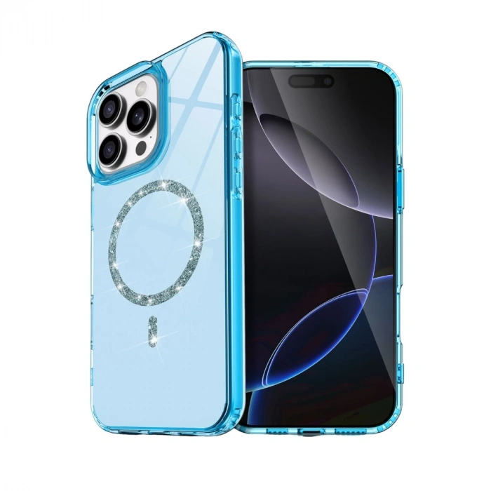 İphone 14 Pro Max Live Diamond Magsafe Kapak - Mavi