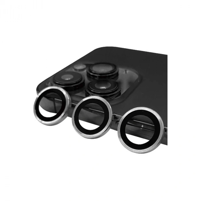 İphone 14 Pro Max Raze Metal Kamera Lens - Gümüş
