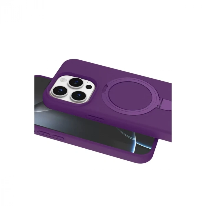 İphone 14 Pro Max Regal Magsafe Standlı Kapak - Derin Mor