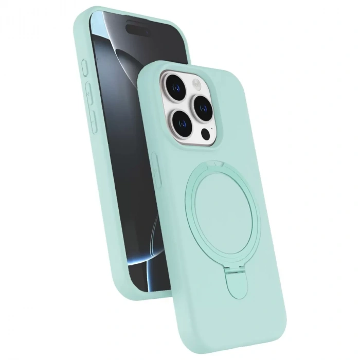 İphone 14 Pro Max Regal Magsafe Standlı Kapak - Su Yeşili