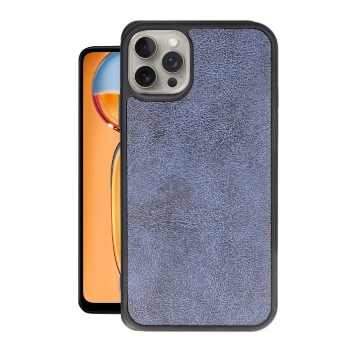 İphone 15 Pro Kılıf Aras Deri Kapak - Lacivert