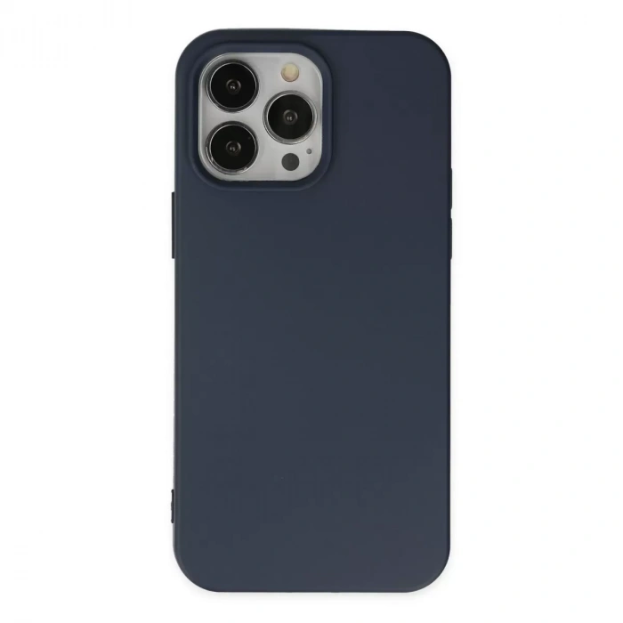 İphone 15 Pro Kılıf Nano İçi Kadife Silikon - Lacivert