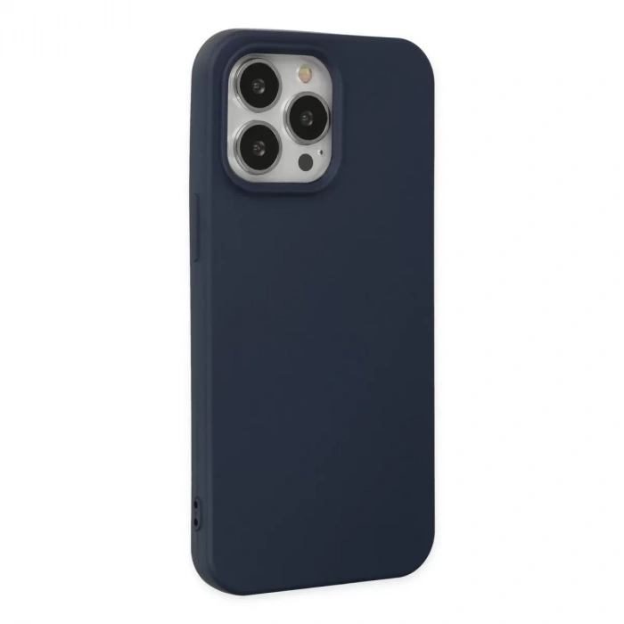 İphone 15 Pro Kılıf Nano İçi Kadife Silikon - Lacivert