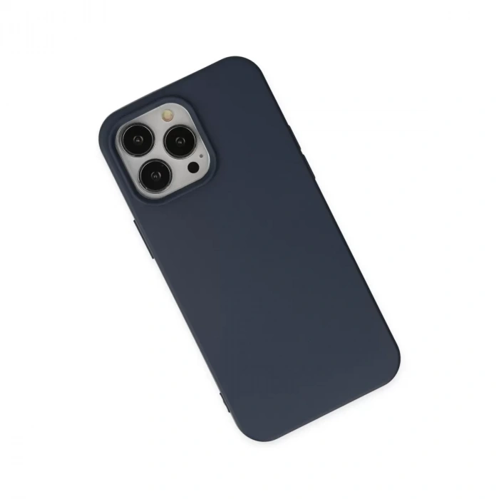 İphone 15 Pro Kılıf Nano İçi Kadife Silikon - Lacivert