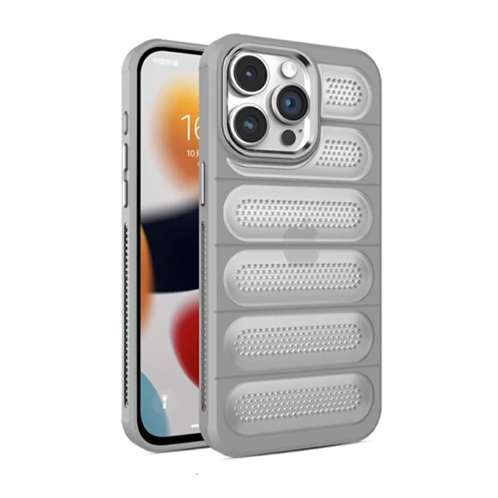 İphone 15 Pro Max Kılıf Airmax Silikon Kapak - Titan Gri