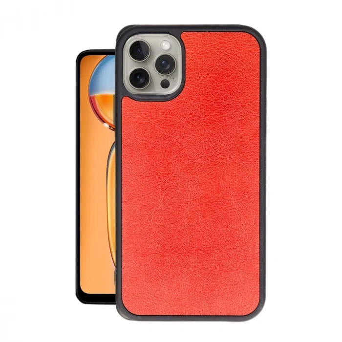 İphone 15 Pro Max Kılıf Aras Deri Kapak - Kırmızı