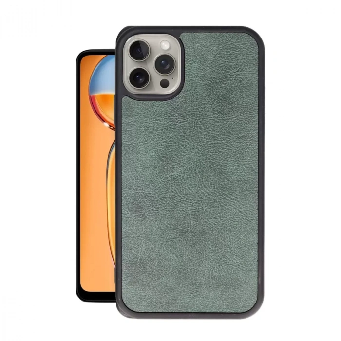 İphone 15 Pro Max Kılıf Aras Deri Kapak - Koyu Yeşil