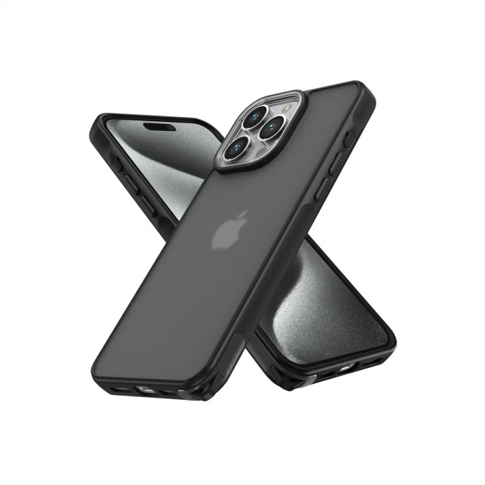 İphone 15 Pro Max Kılıf Elegant Kapak - Siyah