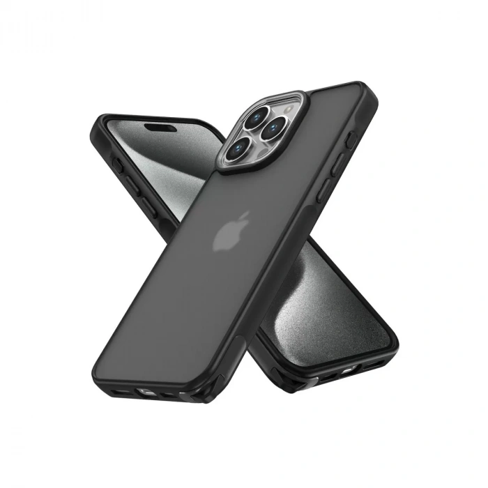 İphone 15 Pro Max Kılıf Elegant Kapak - Siyah