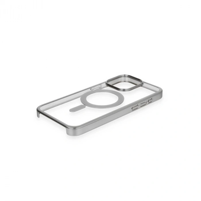 İphone 15 Pro Max Kılıf Erozi Magsafe Kapak - Gümüş