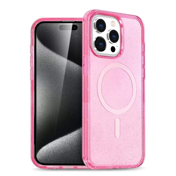 İphone 15 Pro Max Kılıf  Magsafe Kapak - Pembe