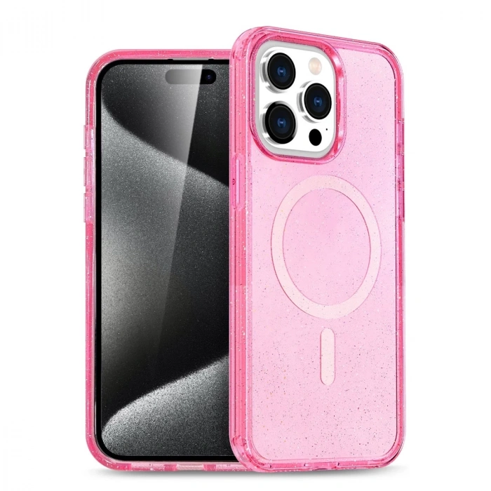 İphone 15 Pro Max Kılıf  Magsafe Kapak - Pembe
