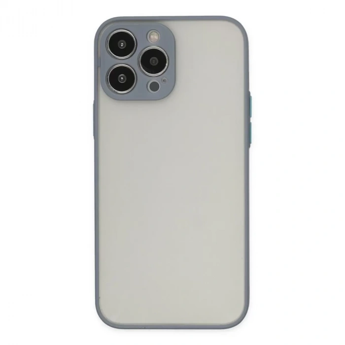İphone 15 Pro Max Kılıf Montreal Silikon Kapak - Gri