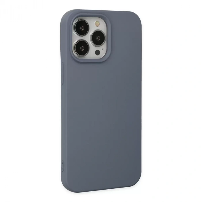 İphone 15 Pro Max Kılıf Nano İçi Kadife Silikon - Gri