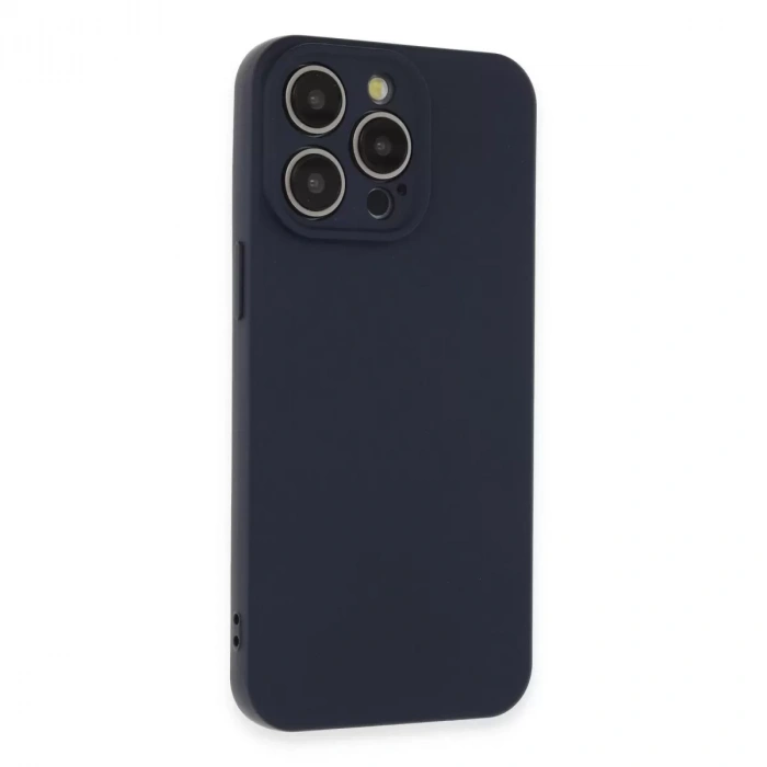 İphone 15 Pro Max Kılıf Nano İçi Kadife Silikon - Lacivert