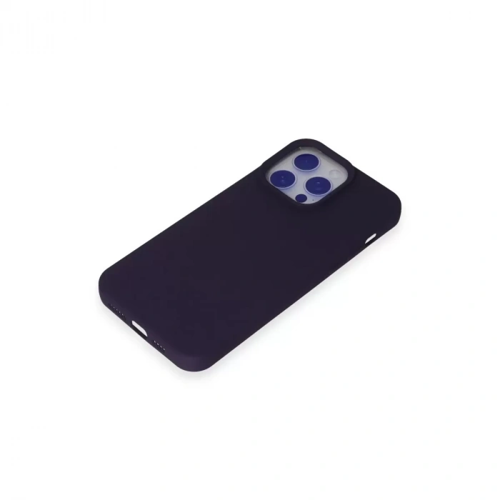İphone 15 Pro Max Kılıf Nano İçi Kadife Silikon - Mor