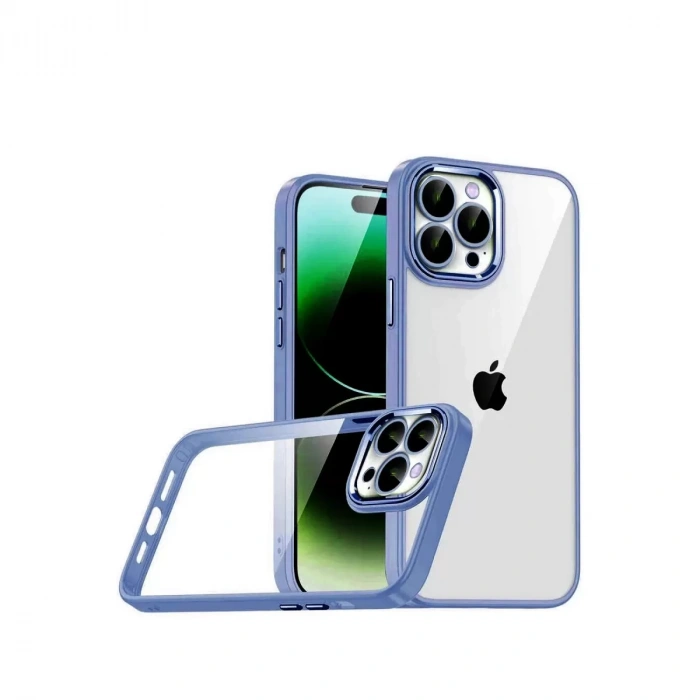 İphone 15 Pro Max Razer Lensli Silikon - Açık Mavi