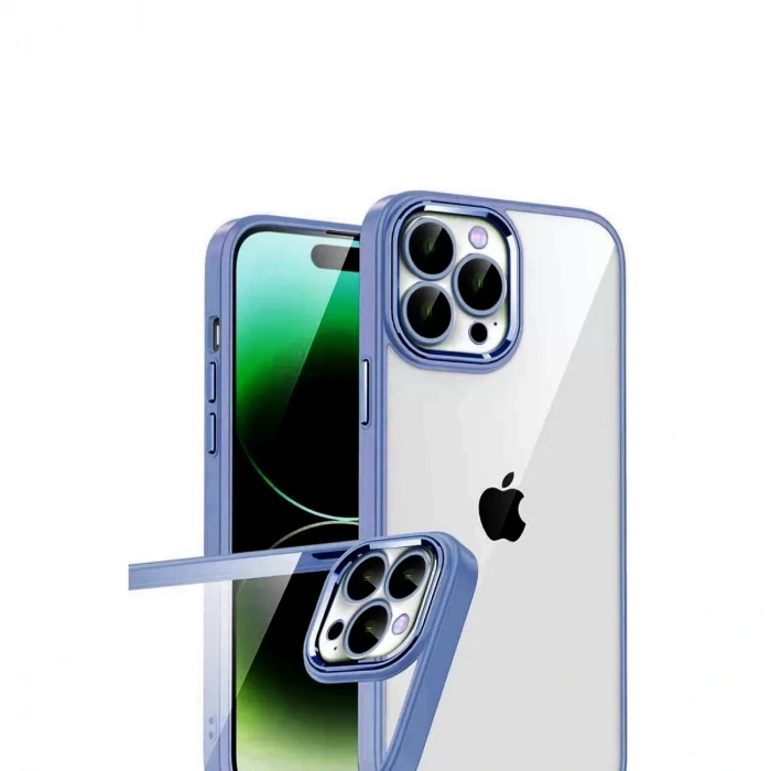 İphone 15 Pro Max Razer Lensli Silikon - Açık Mavi