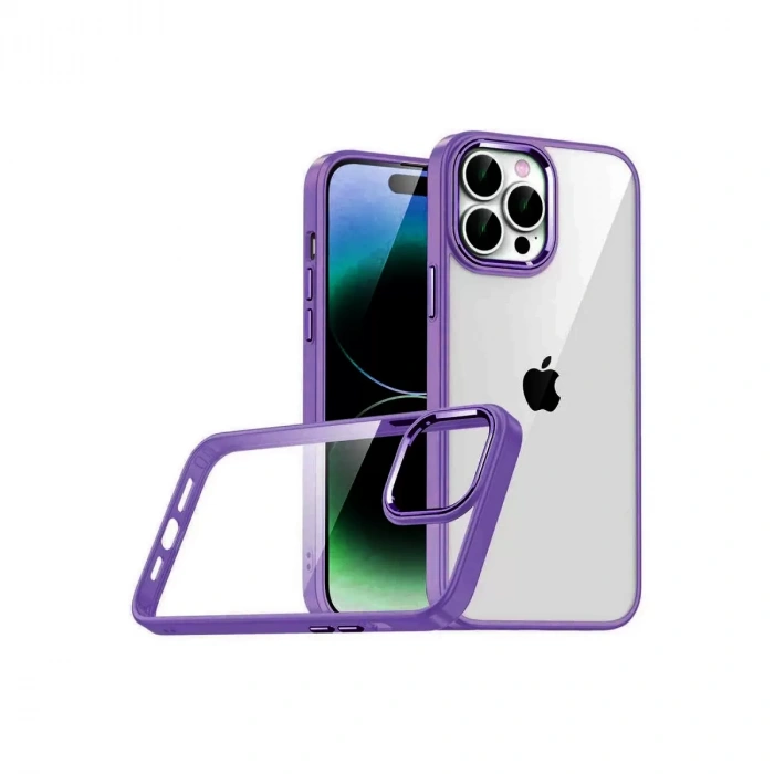İphone 15 Pro Max Razer Lensli Silikon - Mor