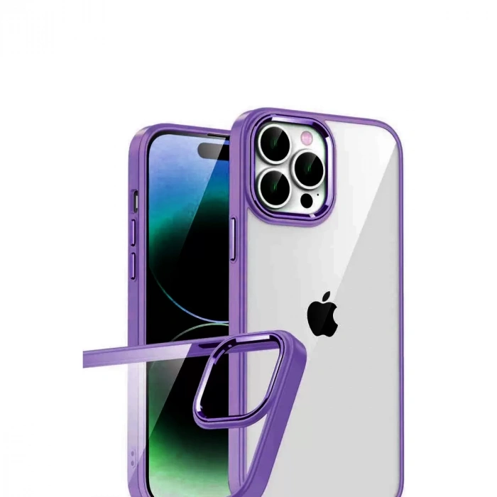 İphone 15 Pro Max Razer Lensli Silikon - Mor