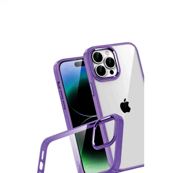 İphone 15 Pro Max Razer Lensli Silikon - Mor