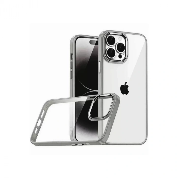 İphone 15 Pro Max Razer Lensli Silikon - Titan Gri