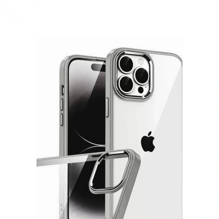 İphone 15 Pro Max Razer Lensli Silikon - Titan Gri