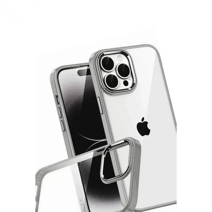 İphone 15 Pro Max Razer Lensli Silikon - Titan Gri