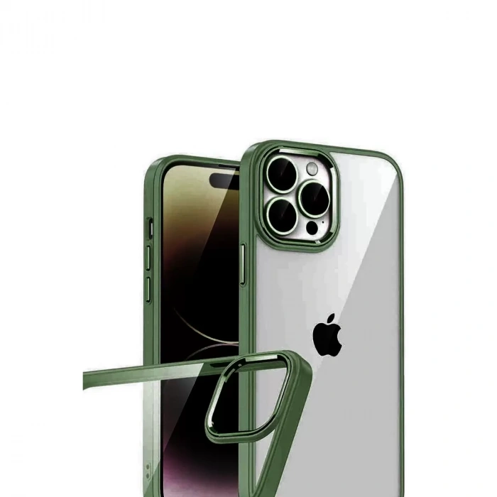 İphone 15 Pro Max Razer Lensli Silikon - Yeşil