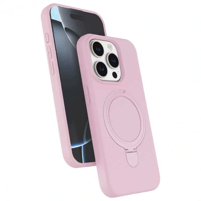 İphone 15 Pro Max Regal Magsafe Standlı Kapak - Açık Pembe