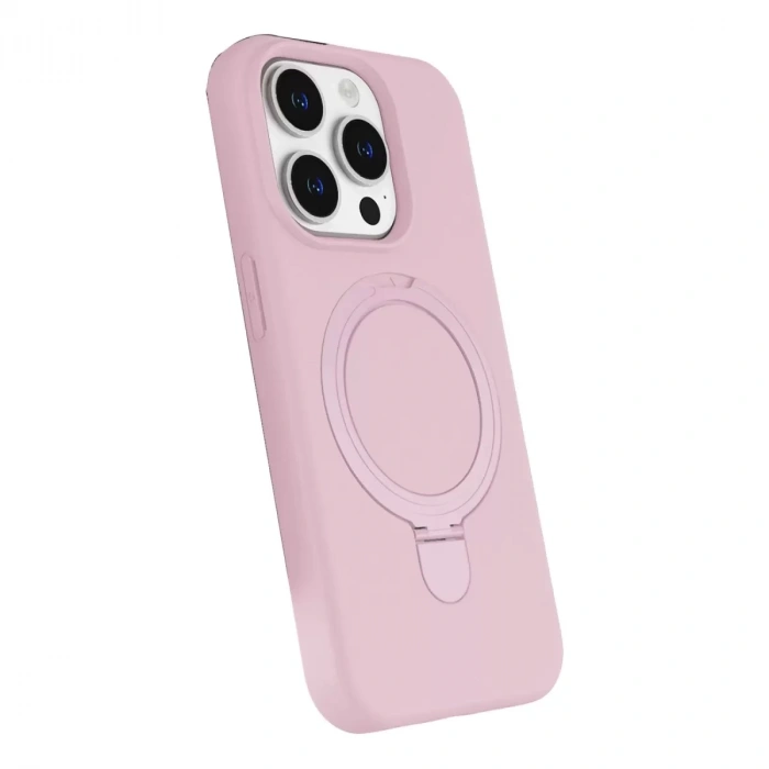 İphone 15 Pro Max Regal Magsafe Standlı Kapak - Açık Pembe
