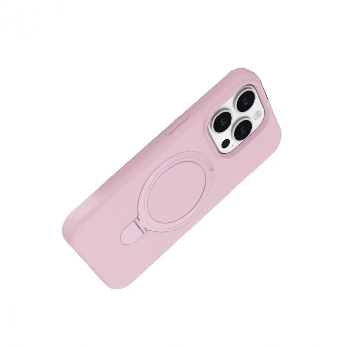 İphone 15 Pro Max Regal Magsafe Standlı Kapak - Açık Pembe