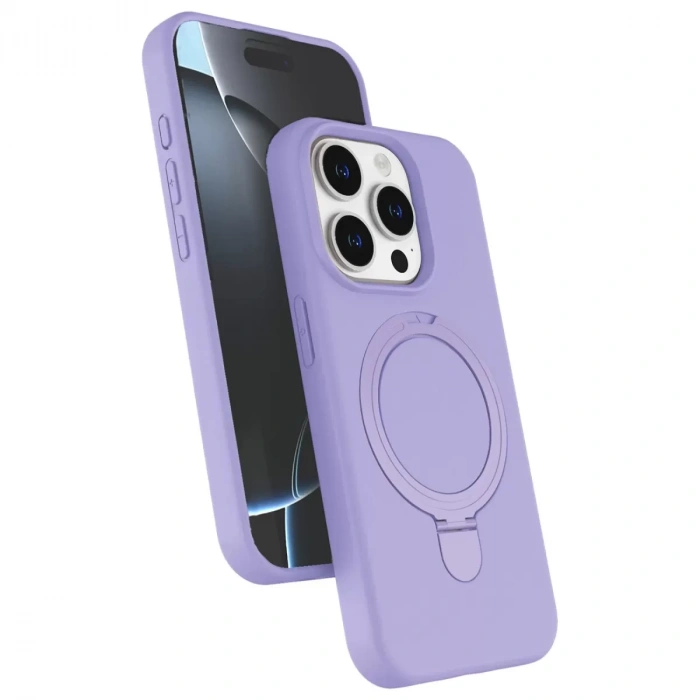 İphone 15 Pro Max Regal Magsafe Standlı Kapak - Lila