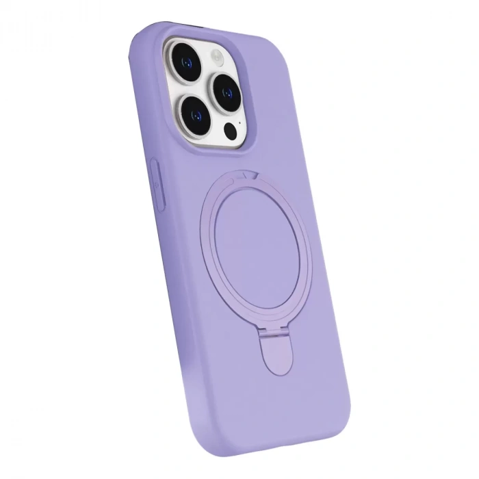 İphone 15 Pro Max Regal Magsafe Standlı Kapak - Lila