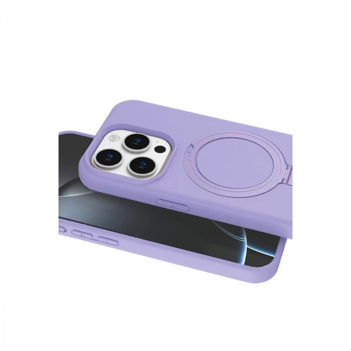 İphone 15 Pro Max Regal Magsafe Standlı Kapak - Lila
