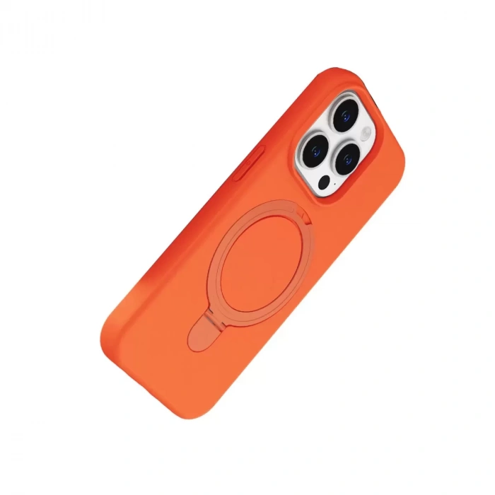 İphone 15 Pro Max Regal Magsafe Standlı Kapak - Turuncu