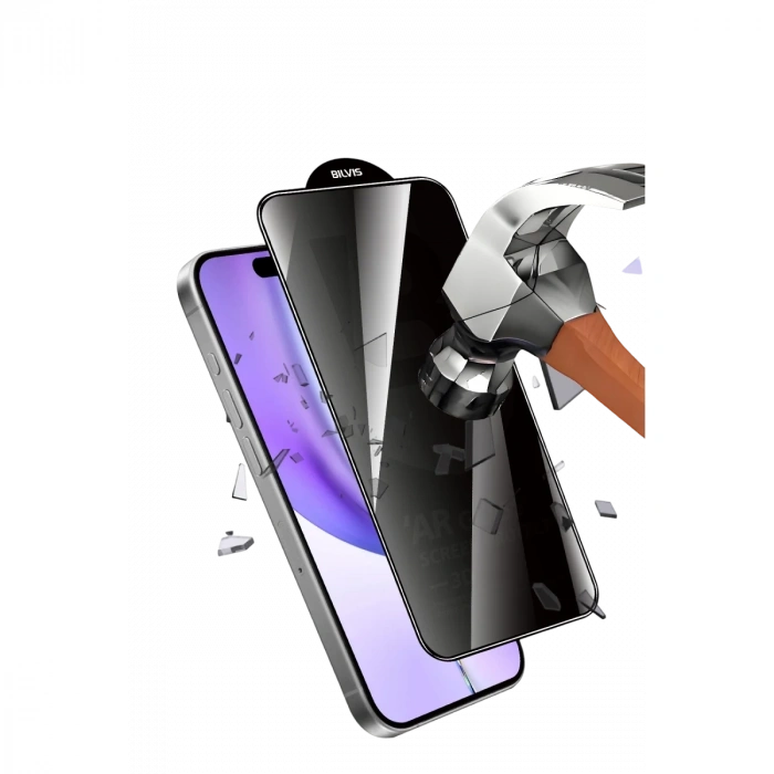 İphone 16 5d Privacy Diamond Hayalet Cam Ekran Koruyucu