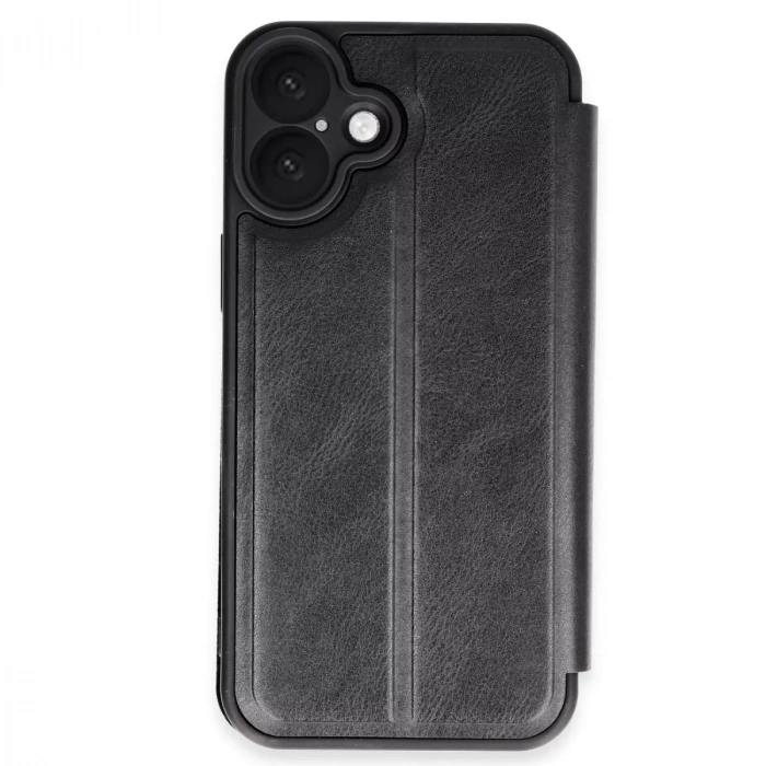İphone 16 Kılıf Flip Cover - Siyah
