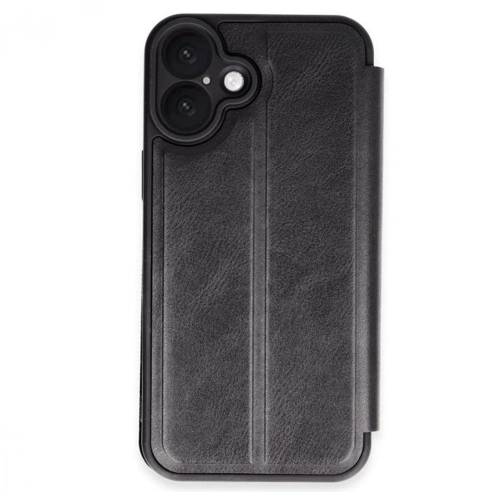 İphone 16 Kılıf Flip Cover - Siyah