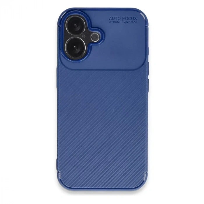 İphone 16 Plus Kılıf Auto Focus Karbon Kapak - Lacivert