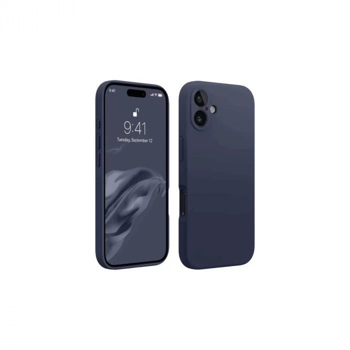 İphone 16 Plus Kılıf First Silikon - Lacivert