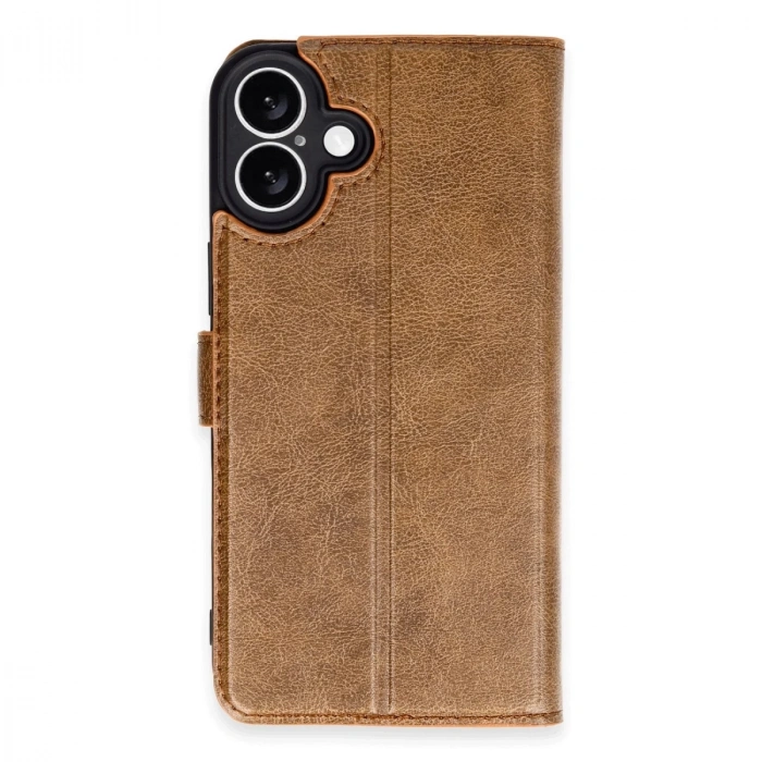 İphone 16 Plus Kılıf Trend S Plus Kapaklı Kılıf - Taba