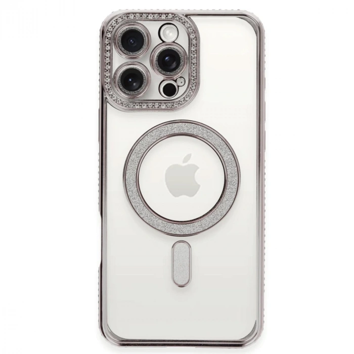 İphone 16 Pro Kılıf Joke Simli Magneticsafe Kılıf - Pembe