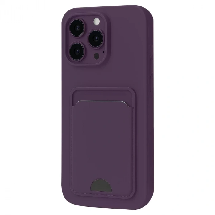İphone 16 Pro Kılıf Kelvin Kartvizitli Silikon - Derin Mor