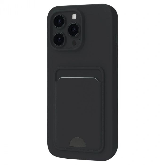 İphone 16 Pro Kılıf Kelvin Kartvizitli Silikon - Siyah