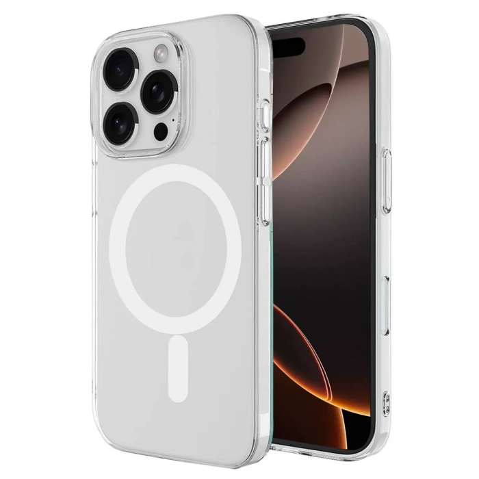 İphone 16 Pro Kılıf Magneticsafe Şeffaf Silikon - Şeffaf