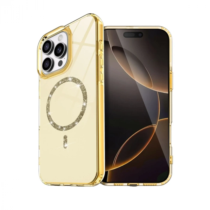İphone 16 Pro Live Diamond Magsafe Kapak - Sarı